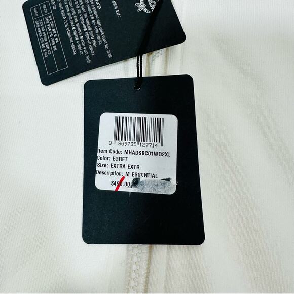 MCM Mens Essentials Logo Zip Up Hoodie In Organic Cotton White NWT - Picture 8 of 14